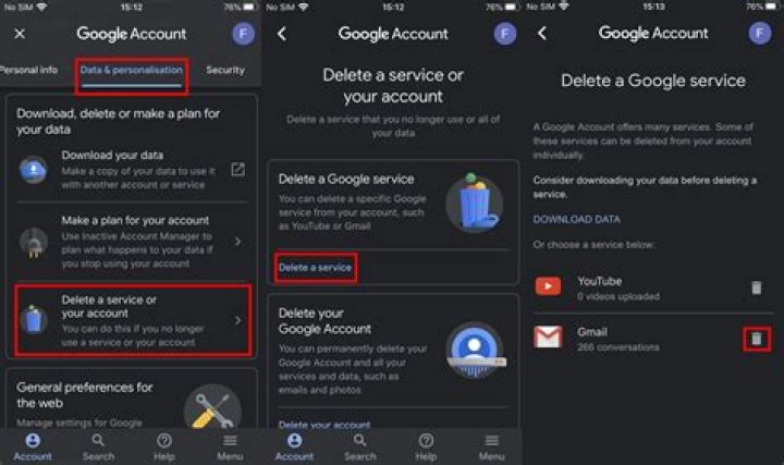 Can I delete a Google account?