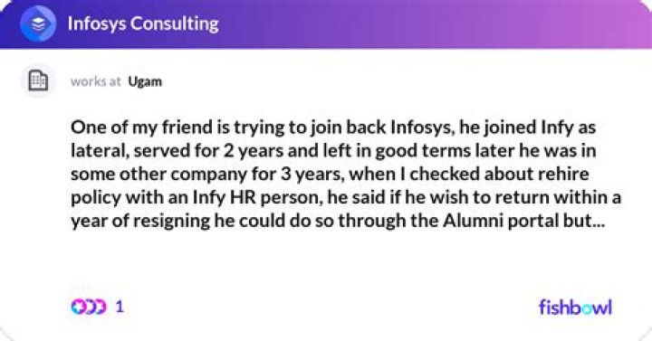 Can I join back Infosys?