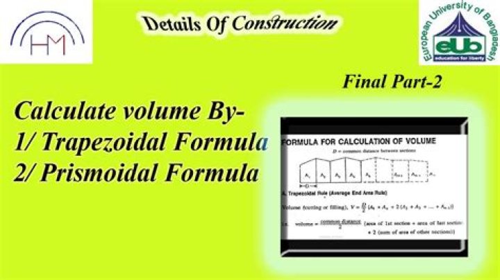 Can we apply Prismoidal formula to calculate volume when there are even no of cross sections formed along the Centre line?