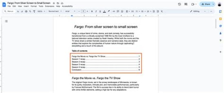 Can you make a table of contents in Google Docs?