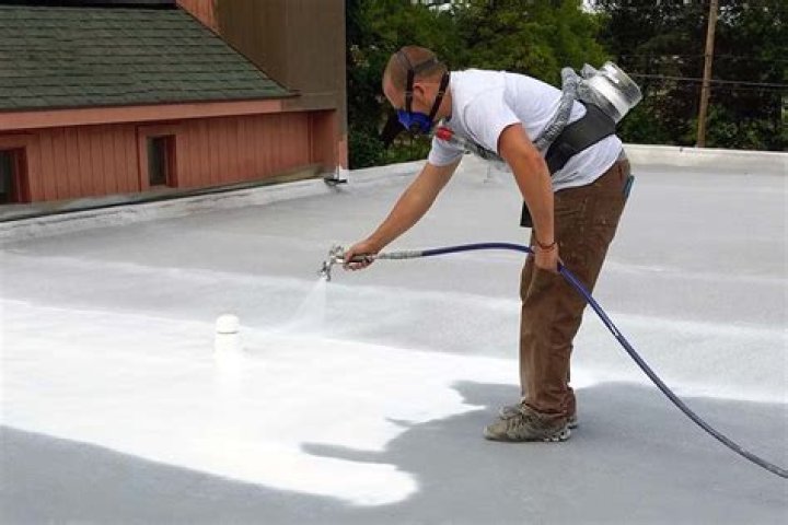 Can you spray Henry roof coating?