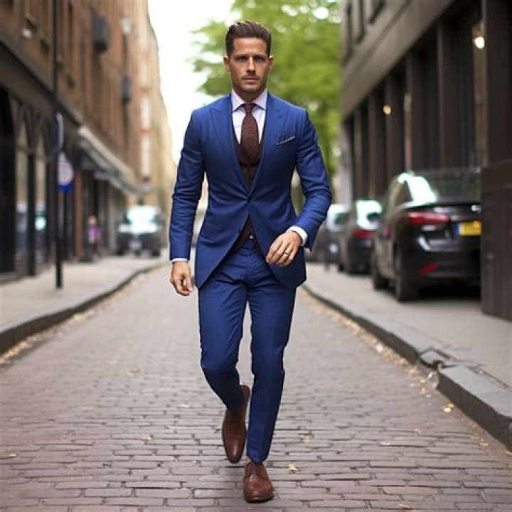 Can you wear brown shoes with a dark blue suit?