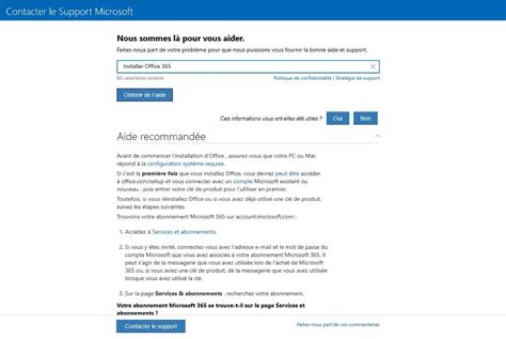 Comment contacter Microsoft Office par telephone ?