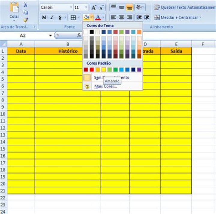 Como baixar a planilha Excel?