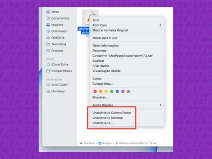 Como extrair um arquivo no Mac?