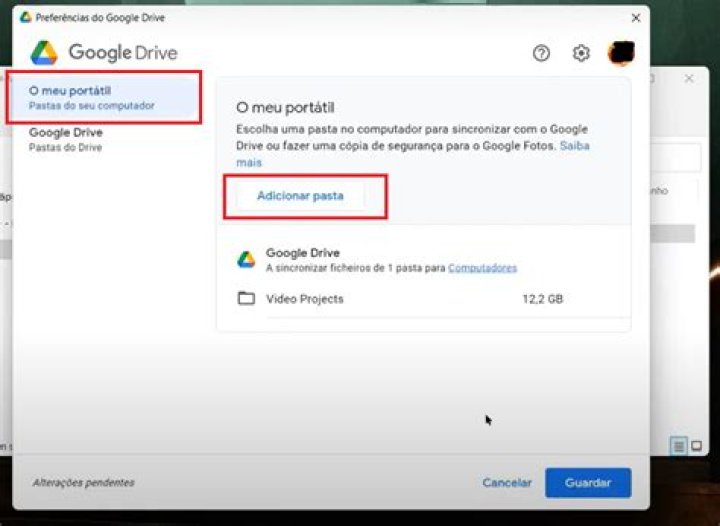 Como sincronizar apenas uma pasta no Google Drive?