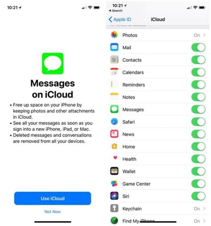 Do text messages get saved in iCloud?