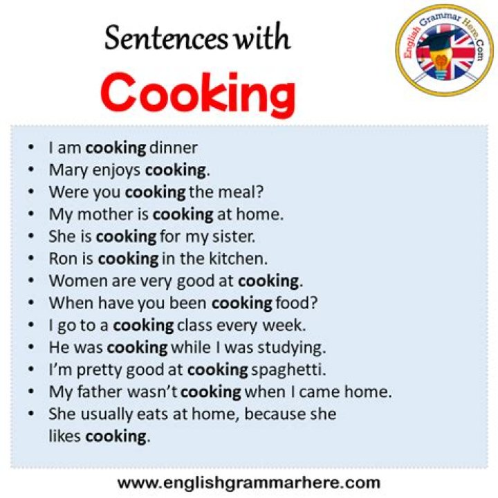 Do the cooking example sentence?