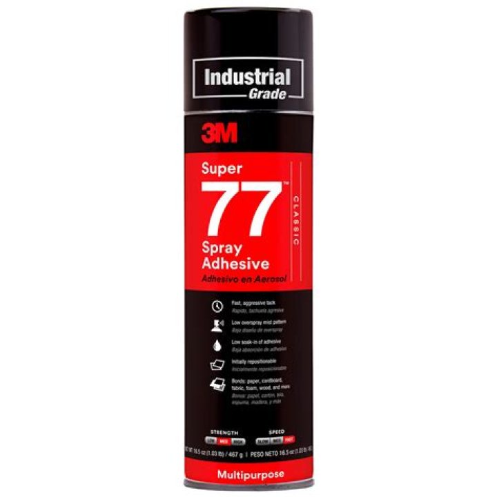 Does 3m Super 77 dry clear?
