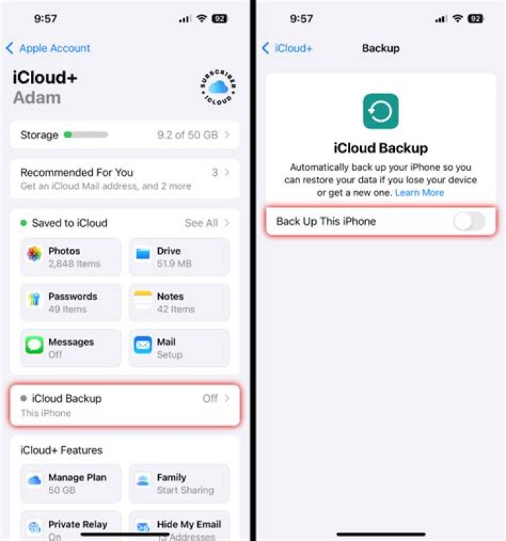 Does an iPhone backup include contacts?