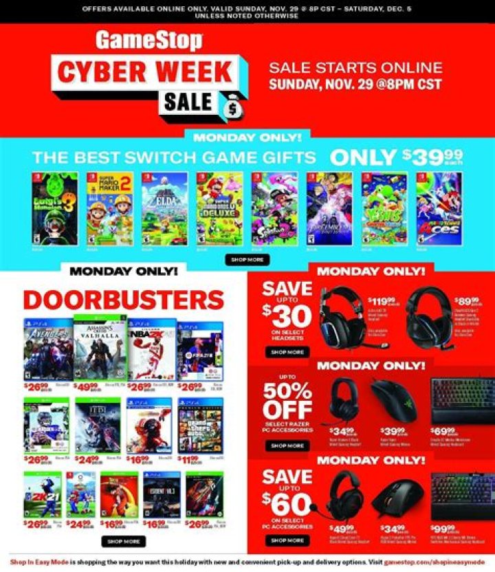 Does GameStop have Cyber Monday deals?