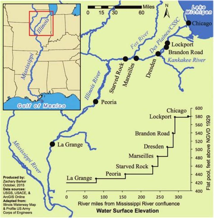 Does the Illinois River flow into Lake Michigan?