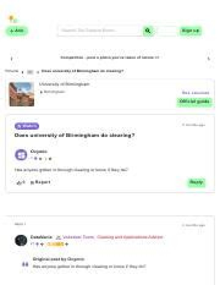 Does University of Birmingham Do clearing?