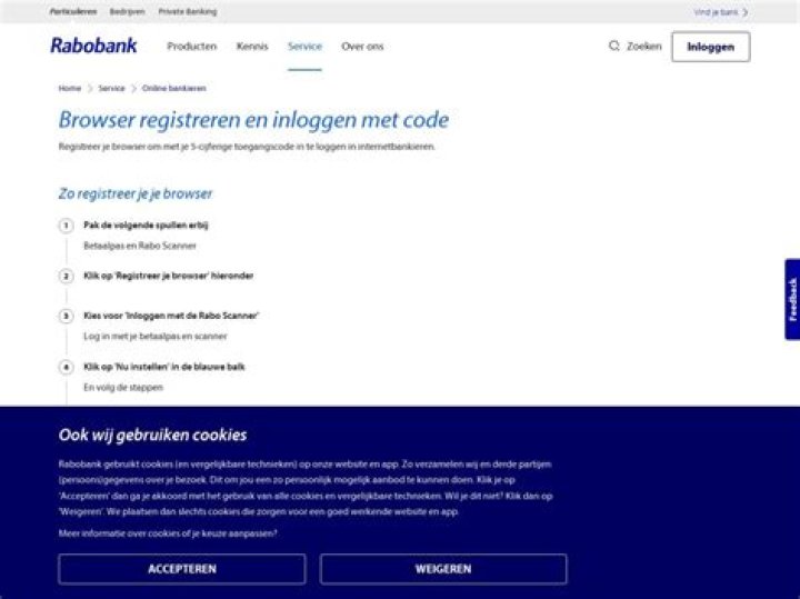Hoe kom ik aan 5 cijferige code Rabobank?