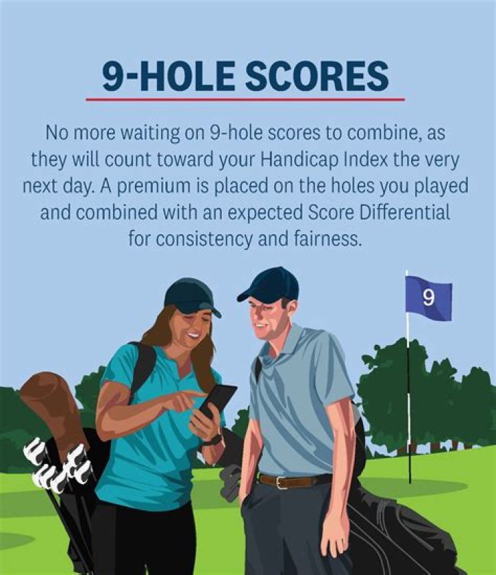 How are 9 hole scores count towards handicap?