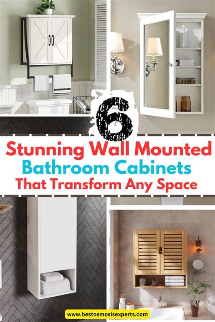 How are bathroom cabinets attached to the wall?