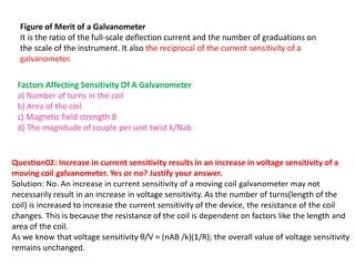 How are the figure of merit and current sensitivity of galvanometer related with each other?