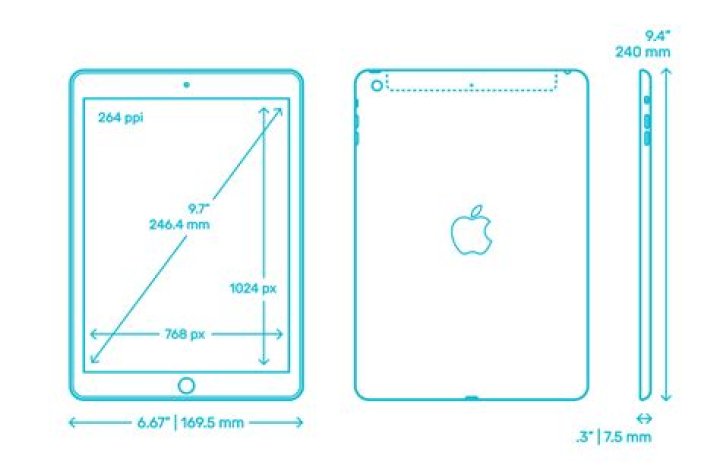 How big is the iPad air 1st gen?