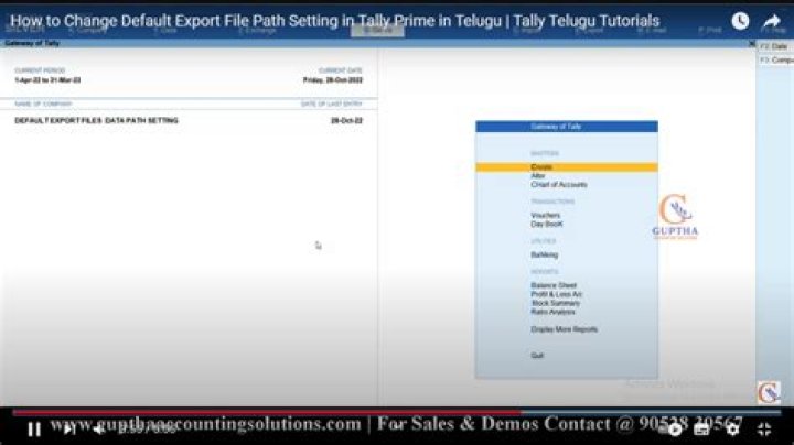 How can I change export path in tally?