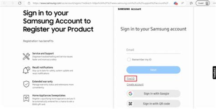 How can I create my Samsung account ID?
