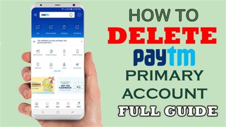 How can I delete my primary bank account in Paytm?