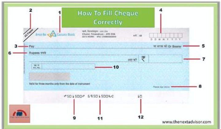 How can I fill my Vijaya Bank Cheque?