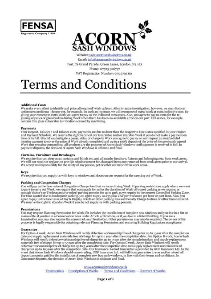 How can I get free terms and conditions?