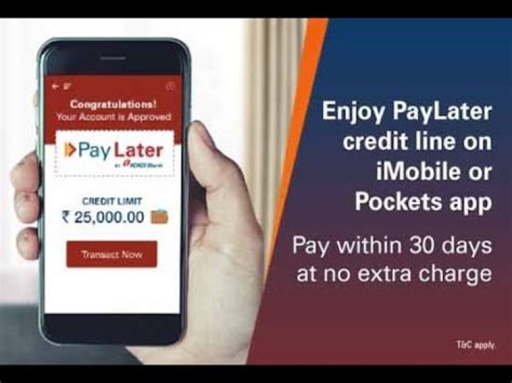 How can I use PayLater account in Icici Bank?
