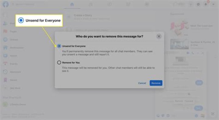 How can you Unsend a message on Facebook?