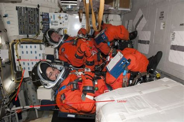 How do astronauts board the space shuttle?
