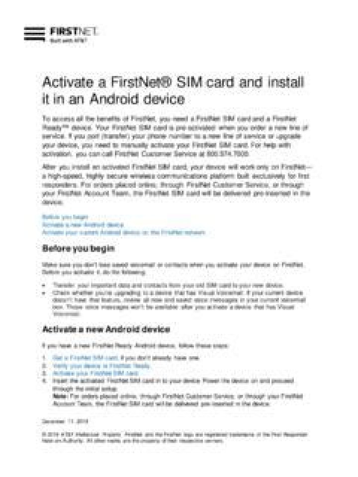 How do I activate my FirstNet SIM card?