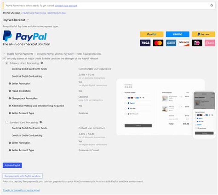 How do I activate PayPal in WooCommerce?