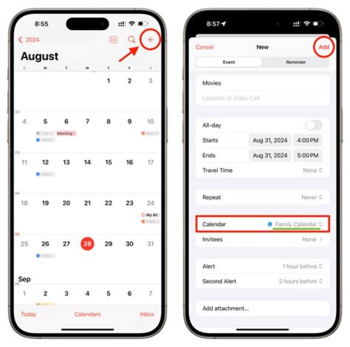 How do I add a link to my Iphone calendar?