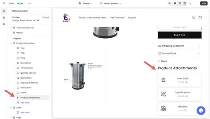 How do I add a PDF to my Shopify product?