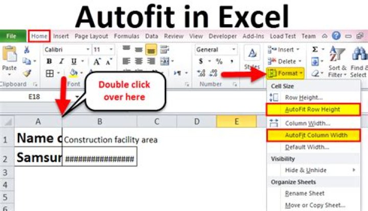 How do I automatically size all columns to fit in Excel?