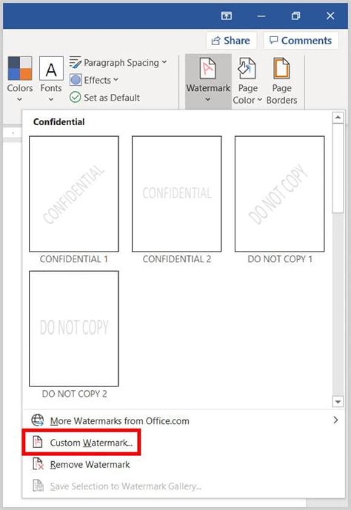 How do I change a picture watermark in Word?