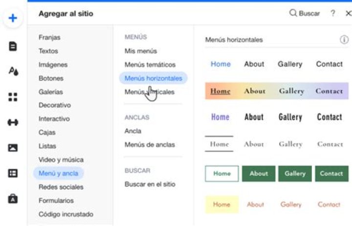 How do I change my vertical menu bar to horizontal Wix?