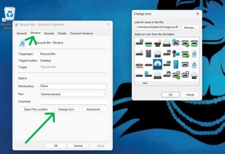 How do I change the target shortcut in Windows 10?