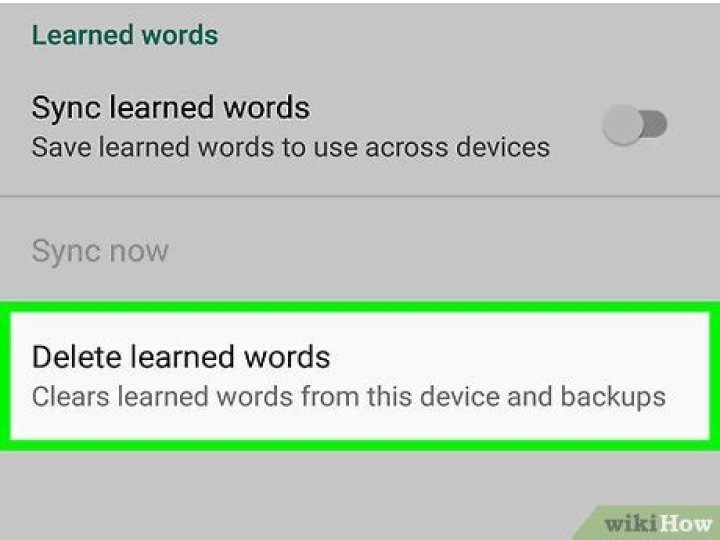 How do I clear learned words?