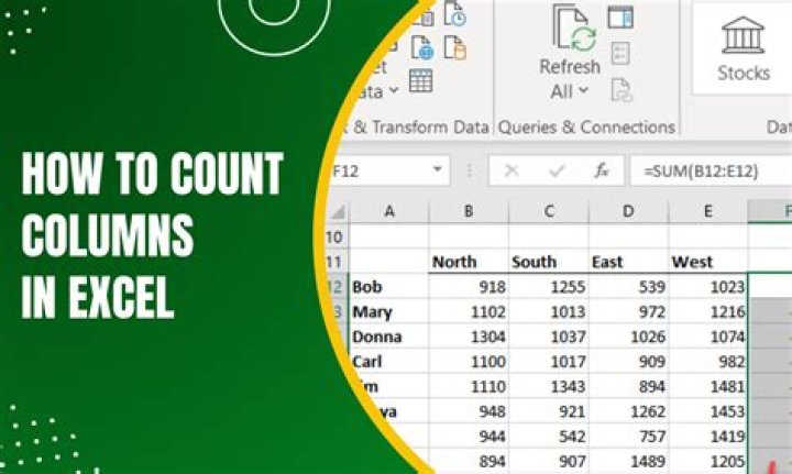How do I count columns in Excel?
