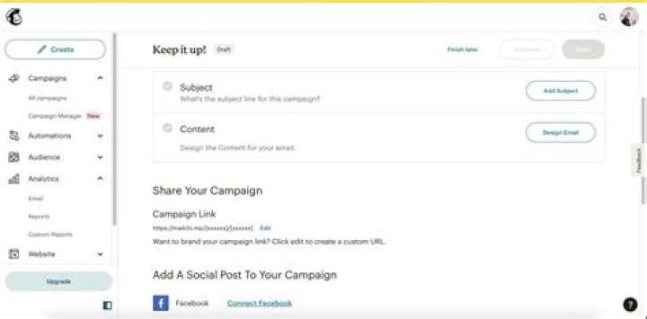 How do I create a content block in MailChimp?