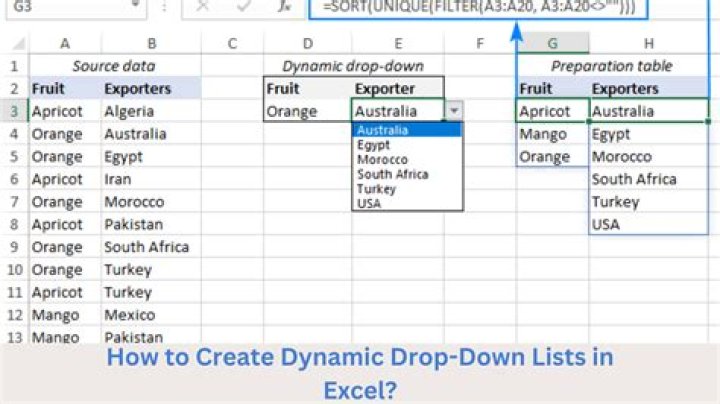How do I create a dynamic drop down list in Excel VBA?