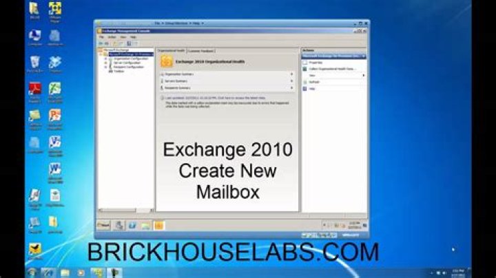 How do I create a new mailbox in Exchange 2010?