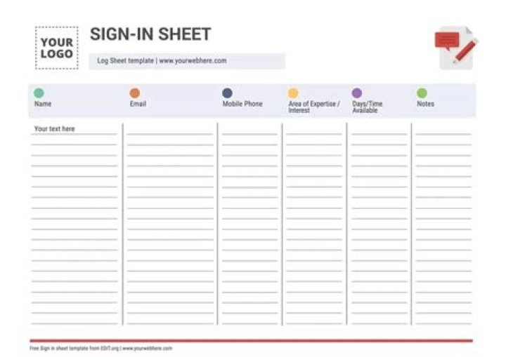 How do I create a sign in sheet in Excel?
