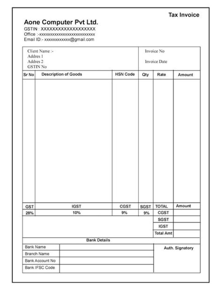 How do I create an invoice for GST online?