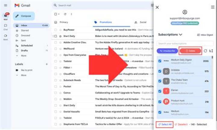 How do I delete multiple emails on my Huawei?