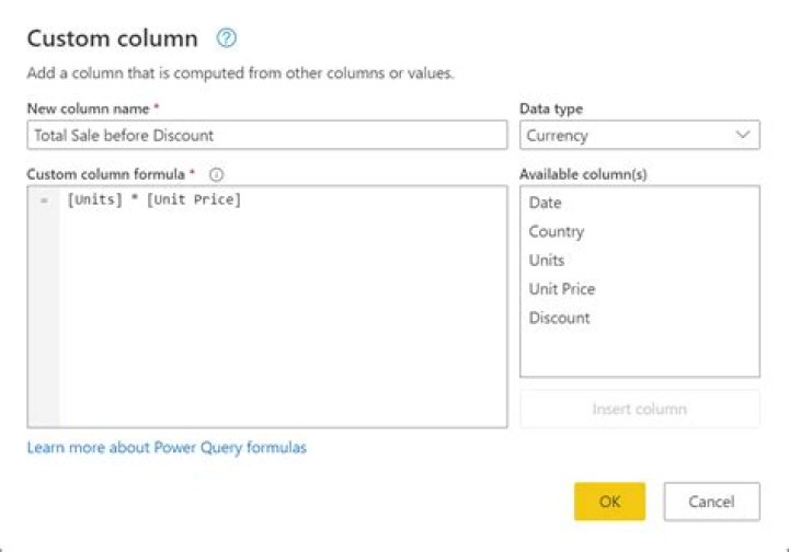 How do I edit a custom column in power query?
