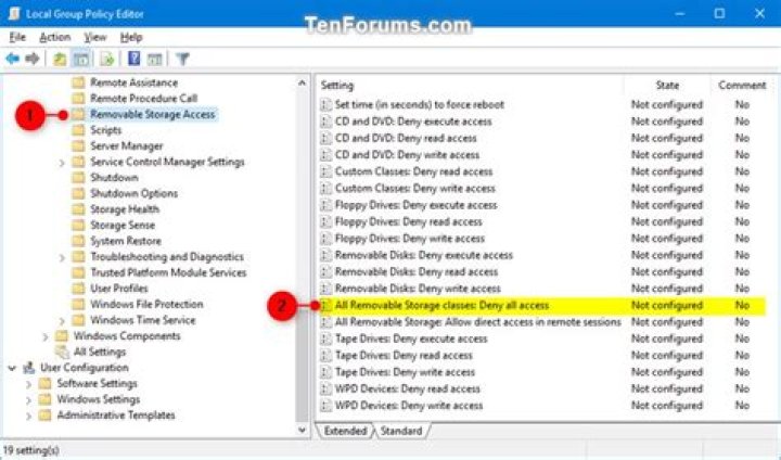 How do I enable removable storage access?