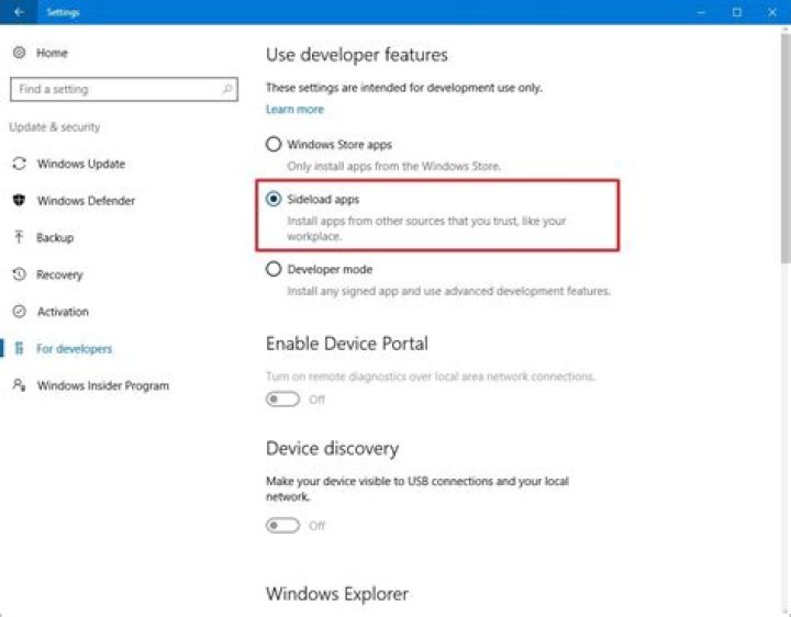 How do I enable sideloading?