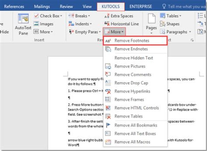 How do I exclude footnotes from word count in pages?